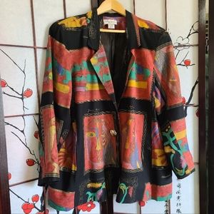 Joan Miro Face Picasso Print XL Blazer 80's